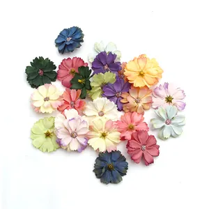 Künstliche Gänseblümchen Blütenköpfe Stoff Seidenähnliche Pflaumenblüte Für Hochzeitsdeko DIY Handwerk Scrapbooking Hut Zubehör
