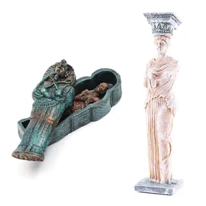 Harz Ägyptischer Mumien Sarkophag Venus Statue Aquarium Dekoration Antike Griechische Skulptur Aquarium Landschaftsgestaltung