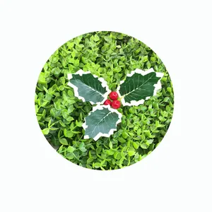 Decorative artificial holly leaves with red berries for DIY Christmas tree hanging ornaments