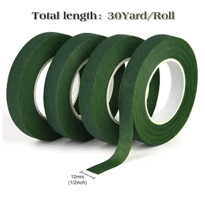 Dark green floral tape rolls with 12mm width and 30 yards length for DIY bouquets