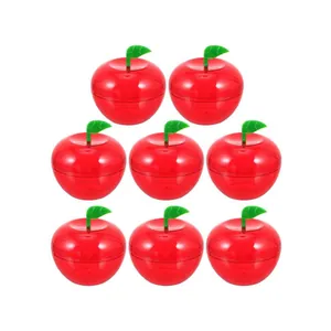 Set of 8 red apple-shaped plastic candy boxes for Christmas or wedding gifts