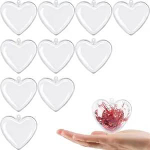 Boîte à Bonbons en Plastique en Forme de Cœur Transparent Saint Valentin Mariage Fête Décoration Emballage Cadeau Clair Ornement Avec Trou de Suspension