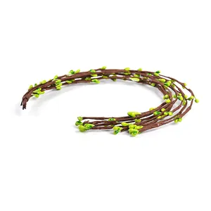 Realistic brown artificial berry vine stems for DIY crafts and home decor projects