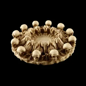 Posacenere decorativo in resina con cerchio di teschi per decorazioni gotiche e regali