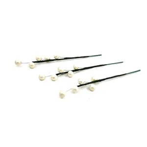Lot de trois délicates branches de perles artificielles pour décorations de Noël DIY