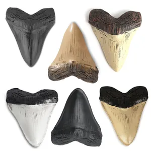 Realistische Megalodon Haifischzahn Fossil Harz Replik Retro Dekofigur Simulation Haifischzahn Statue Für Home Office Schreibtisch Deko