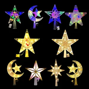 LED Weihnachtsbaumspitze Stern Licht Hohl Pentagramm Lampe Warmweiß Mehrfarbig Für Weihnachtsbaum Deko Feiertag Geschenke