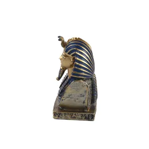 Detaillierte Seitenansicht einer altägyptischen Pharao-König-Büste aus Kunstharz