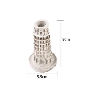 Detailed Leaning Tower of Pisa replica with 9cm height and 5.5cm width dimensions.