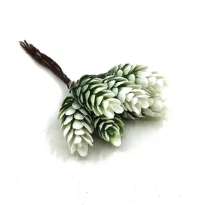 Artificial pine cone bouquet with 6 heads for rustic Christmas home table decoration