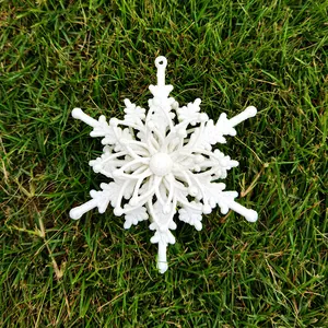 Stereo Glitter Acrylic Snowflake Hanging Ornaments For Christmas Tree Decor Festive Party Holiday Decorations White Gold
