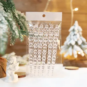 Transparente Eiszapfen-Anhänger aus Acryl für den Weihnachtsbaum, 6er-Pack Deko-Set