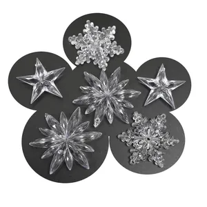 Transparente Acryl-Schneeflocken- und Sternanhänger für Weihnachtsbaumschmuck