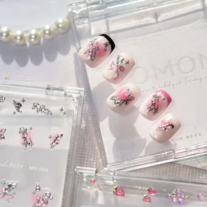 Décorations en Strass pour Nail Art PET 3D Mélange de Forets Luxe Fraise Étoile Coeur Formes Bricolage Manucure Bijoux Accessoires
