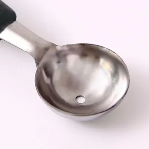 Stainless steel fruit melon baller spoon with drainage hole kitchen ice cream tool
