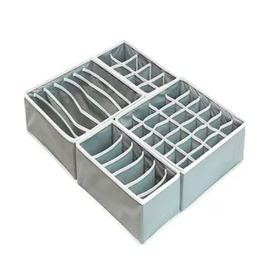 Boîte de rangement pour sous-vêtements et soutiens-gorge en tissu non tissé charbon de bois