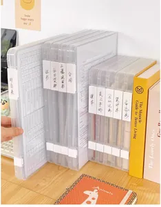 Scatola portaoggetti per documenti A4 in plastica trasparente organizer da scrivania con etichette