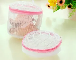 Foldable bra wash bag set with support frame, mesh laundry bag for underwear protection.