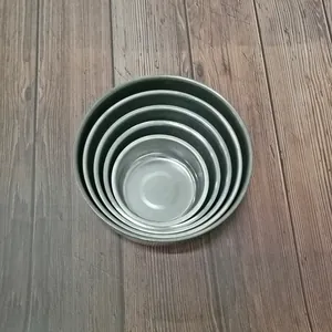Stainless steel round bowl set, 5-piece nested fresh keeping containers for kitchen food storage