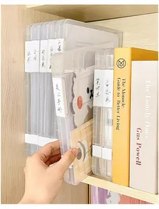 Scatola porta documenti A4 in plastica trasparente organizzatore da scrivania cancelleria