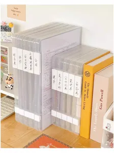 Scatola porta documenti A4 trasparente in plastica organizer da scrivania con etichette per ufficio