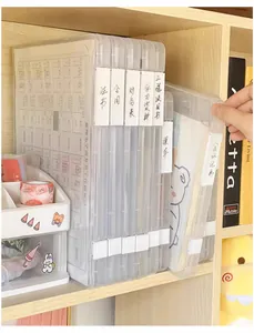 Scatola di archiviazione per documenti A4 in plastica trasparente organizer verticale con etich