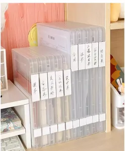 Scatola porta documenti da scrivania in plastica trasparente A4 cassettiera organizer ufficio