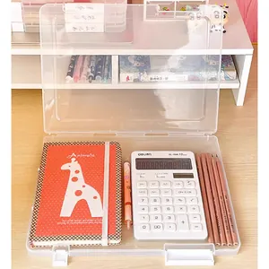Scatola di archiviazione per documenti A4 in plastica trasparente per ufficio casa.