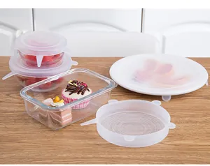 Reusable silicone stretch lids set for kitchen bowls, plates and food storage covers