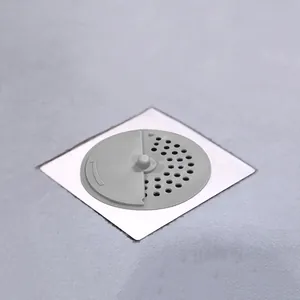 Couvercle de bonde en silicone evier de cuisine filtre anti-cheveux gris pratique.
