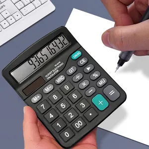 Calculadora de escritorio electrónica de 12 dígitos con pantalla grande y doble energía.