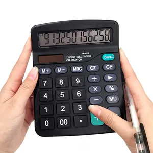 Calculadora electrónica de escritorio de 12 dígitos con pantalla grande y doble energía.