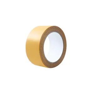 Heavy duty yellow double sided mesh cloth tape for carpets, rugs and mats fixing.