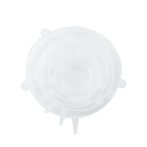 6-piece silicone stretch lids set, reusable food covers for bowls, cups, fruits, and vegetables.