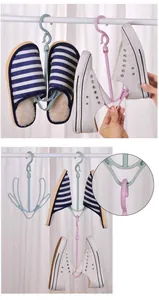Séchoir à chaussures en plastique coupe-vent double crochet organisateur suspendu balcon