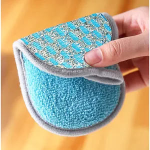 Double-sided cleaning sponge dishwashing rag scouring pad for efficient kitchen cleaning