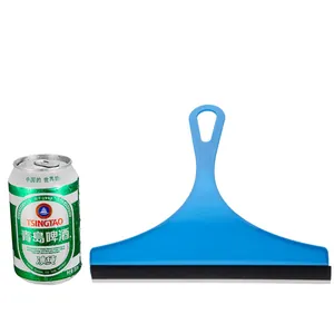 Household glass squeegee window cleaner blue plastic tool for bathroom tile and floor cleaning