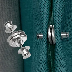 Magnetic curtain buckle anti light leakage punch free metal magnet fixer for drapes.