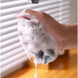 Esponja de doble cara para lavar platos paño de cocina limpiador con espuma rica y útil.