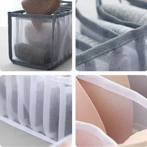 Organizzatore di biancheria intima in rete pieghevole per calze e reggiseni box.