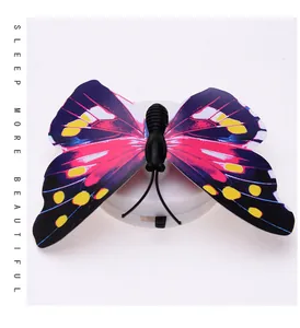 LED leuchtend Schmetterling Nachtlicht Wandaufkleber Detailansicht mit bunter Basis