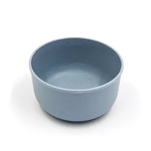 Detailed view of the Nordic style wheat straw bowl, showing the fine speckled texture clearly.