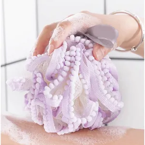 Grand eponge de bain perle filet fleur de douche douce pour le lavage du corps quotidien