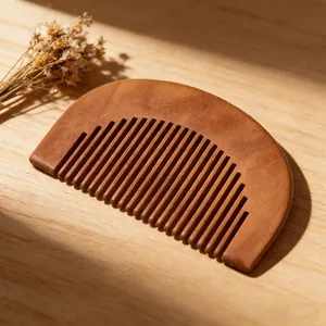 Natural Peach Wood Hair Comb Portable Anti Static Hairbrush Daily Hair Care Massage Tool