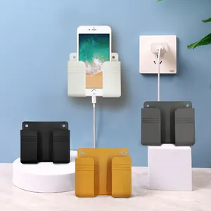 Wall-mounted phone charging holder punch-free remote control storage box multi-color