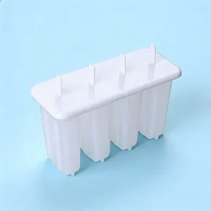 Vue détaillée du moule à esquimau en plastique blanc 4 grilles outil de cuisine sorbetière