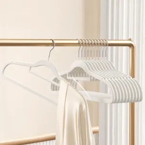 Flocked Clothes Hangers Non Slip Velvet Hangers For Adult And Kids Heavy Duty Space Saving Suit Coat Hangers Closet Organizer