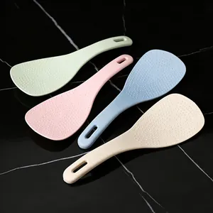 Set de 4pcs Cuillères à Riz Antiadhésives en Paille de Blé Ustensiles Cuisine