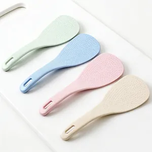 Cuillère à riz antiadhésive en paille de blé, jolie spatule pour cuiseur à riz.