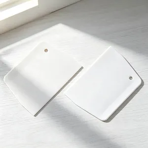 plastic dough scraper detail view, essential kitchen baking tool for cutting and shaping